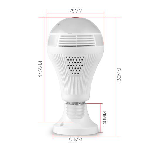 1080p wireless mobile phone remote 360 degree panoramic light bulb camera